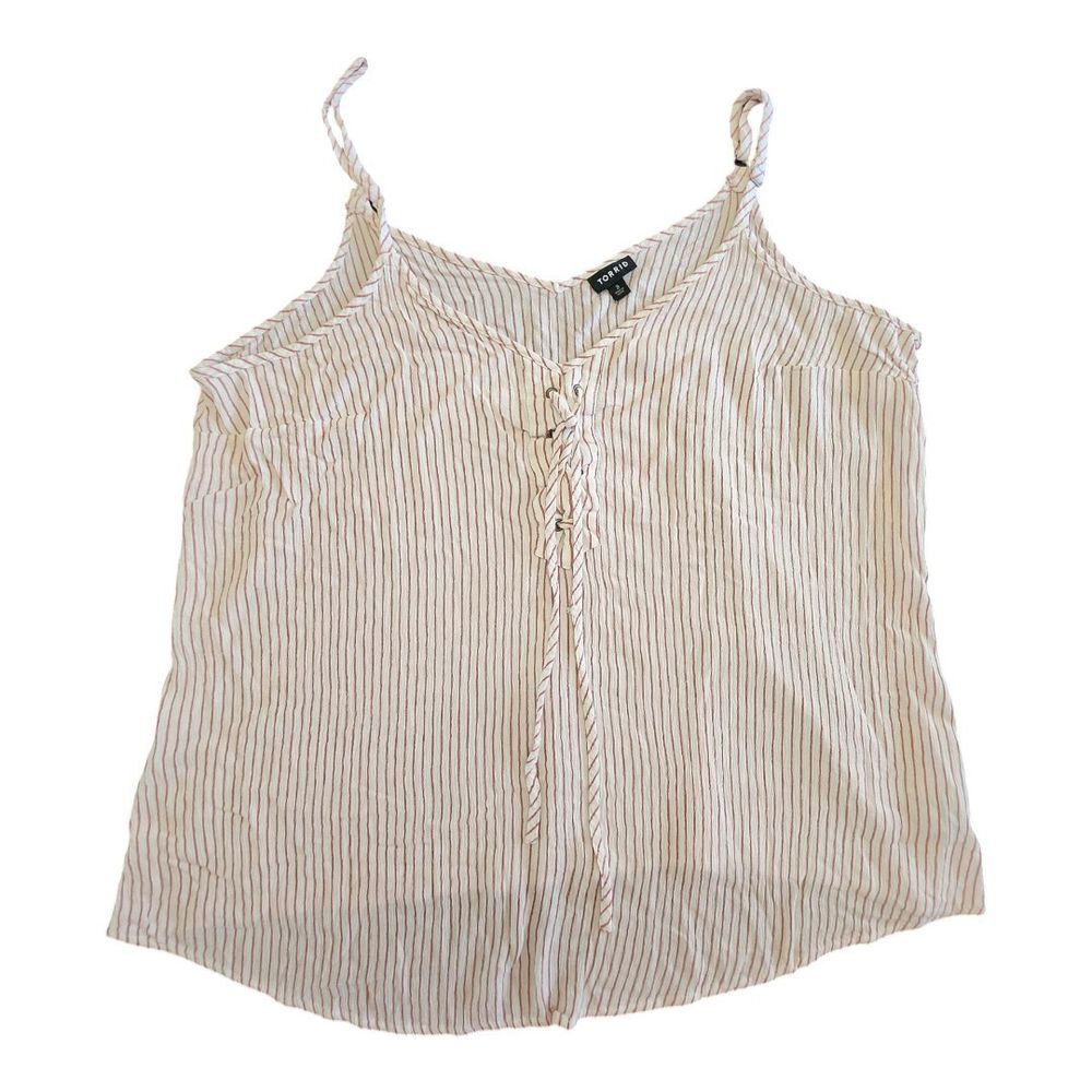 NWOT Torrid‎ Sophie Stripe Lace Up Cami Red Size 3 3X Summer Nautical Stripes